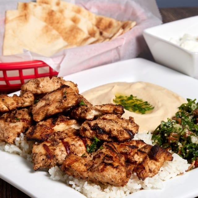 Chicken Kabob Platter.