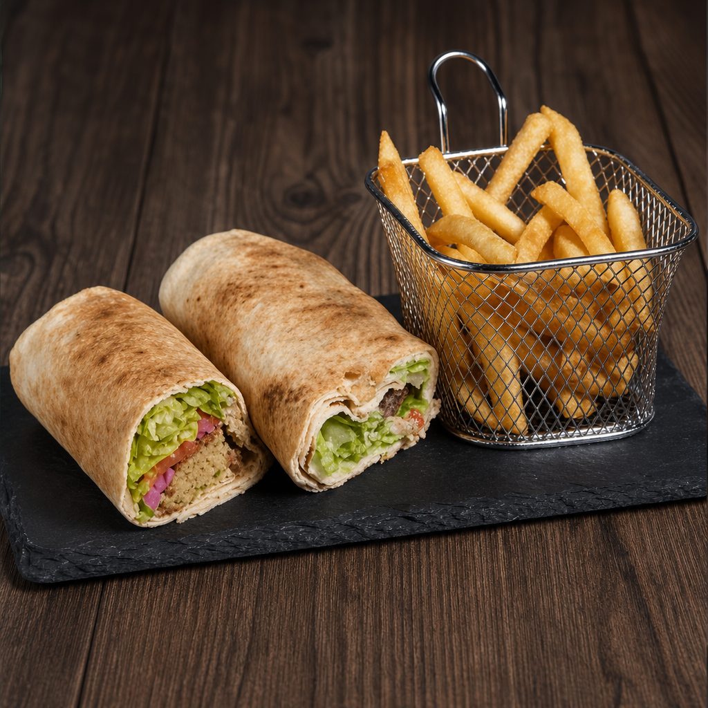 Kefta Beef Wrap Combo.