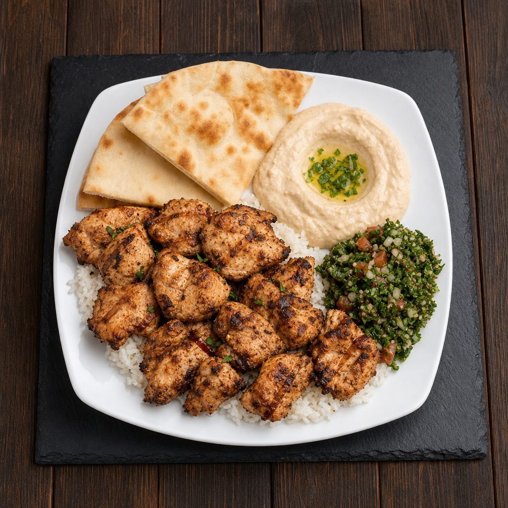 Chicken Kabob Platter.