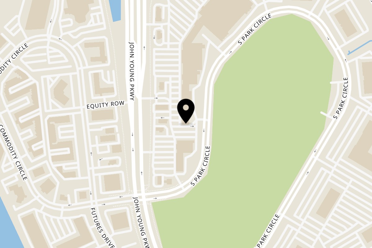 Map showing the location of ShouFi MahFi Mediterranean Grill on 8379 South John Young Pkwy in Orlando